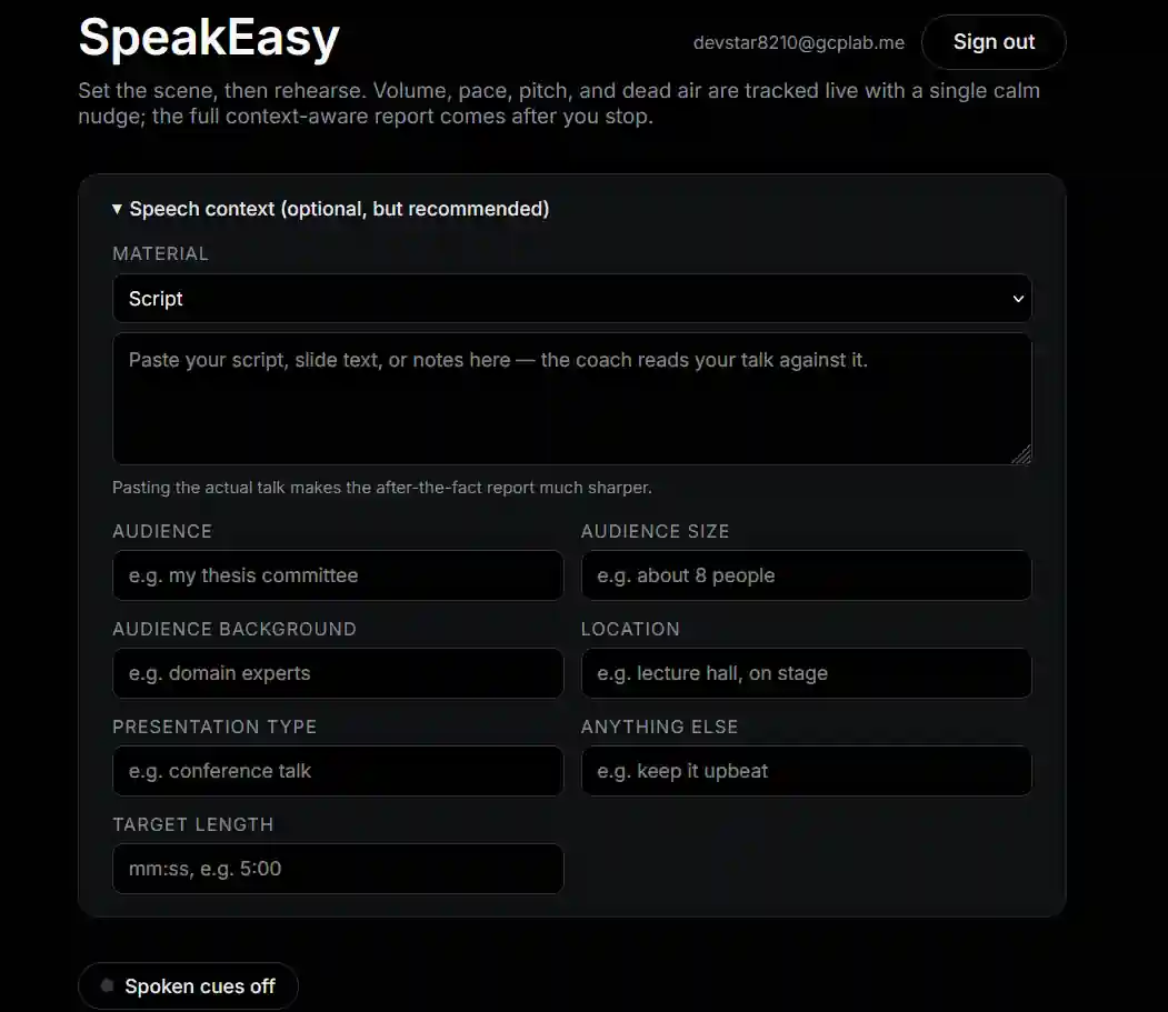 SpeakEasy preview